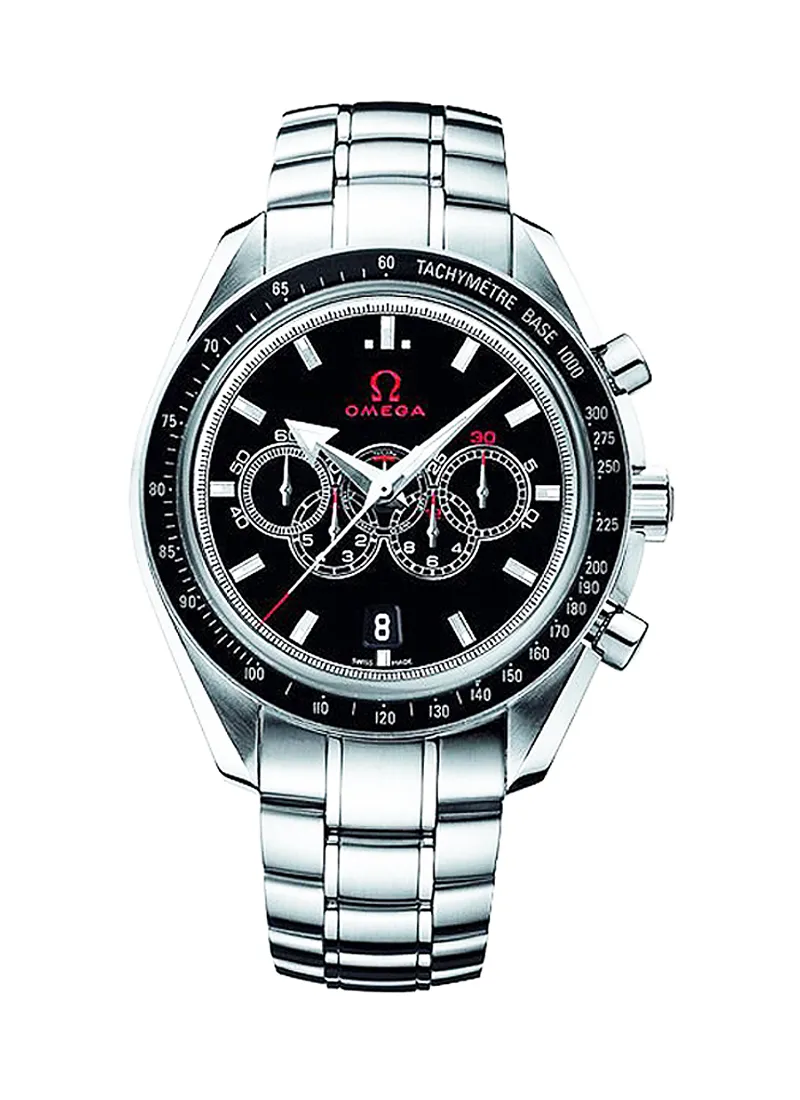 Omega Broad Arrow Olympic Black Dial on Ref 321.30.44.52.01.001 with Card 1 Omega Broad Arrow Olympic Black Dial on Ref 321.30.44.52.01.001 with Card - Image 1