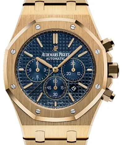 Audemars Piguet Royal Oak Chronograph Blue Dial on Bracelet Ref 26320BA.OO.1220BA.02 with Papers 2016