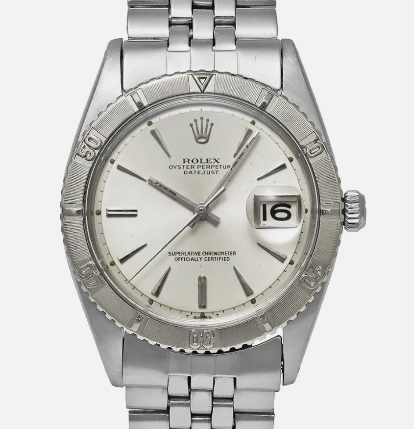 Rolex Datejust Thunderbird Silver Stick Dial on Folded Jubilee Bracelet Ref 1625 1 Rolex Datejust Thunderbird Silver Stick Dial on Folded Jubilee Bracelet Ref 1625 - Image 1