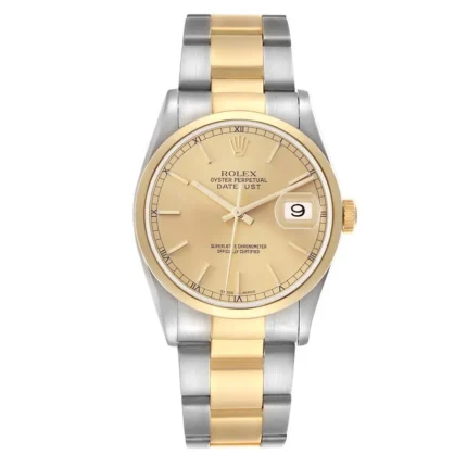 Rolex Datejust Champagne Stick Dial on Oyster Ref 16203 with Papers 2002