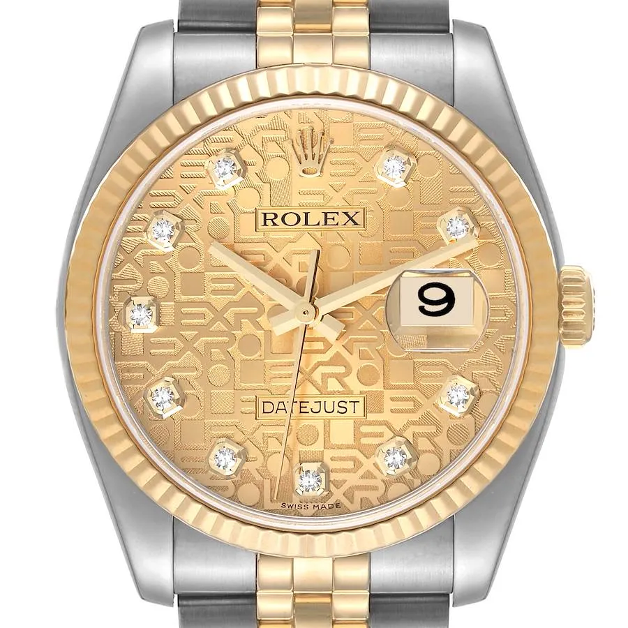 Rolex Datejust Champagne Diamonds Dial on D-Link Jubilee Ref 116233 1 Rolex Datejust Champagne Diamonds Dial on D-Link Jubilee Ref 116233 - Image 1