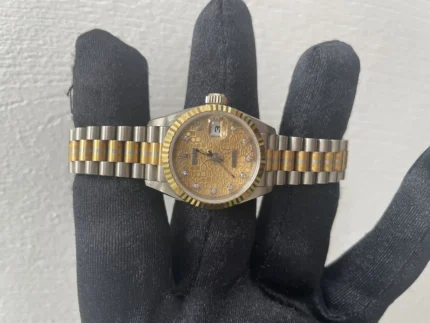 Rolex Datejust Gold Diamond Dial on President Ref 69179 with Papers 1994