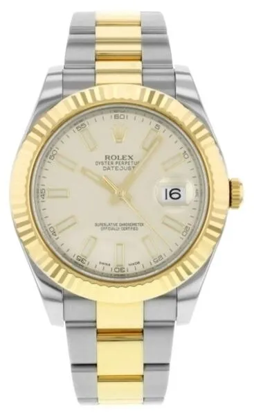 Rolex Datejust II Ivory Stick Dial on Oyster Ref 116333 with Card (Old Green) 2010