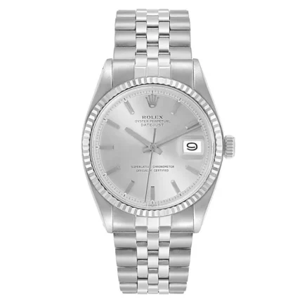 Rolex Datejust Silver Stick Dial on Folded Jubilee Bracelet Ref 1601