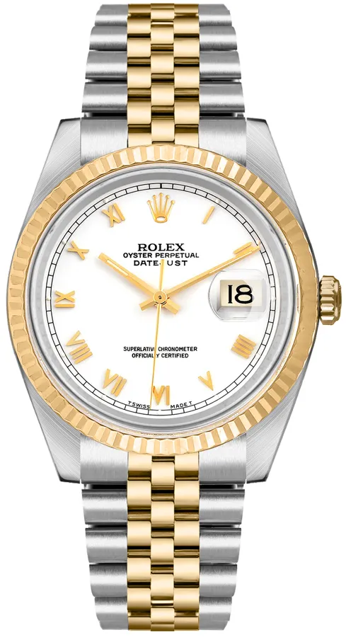 Rolex Datejust White Roman Dial on Jubilee Ref 16233 1 Rolex Datejust White Roman Dial on Jubilee Ref 16233 - Image 1