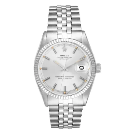 Rolex Datejust Silver Stick Dial on D-Link Jubilee Bracelet Ref 1601/4