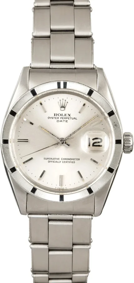 Rolex Oyster Perpetual Date Silver Index Dial on Oyster Ref 1501