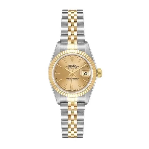 Rolex Datejust Lady Champagne Stick Dial on Jubilee Ref 69173 with Papers 1985 1 Rolex Datejust Lady Champagne Stick Dial on Jubilee Ref 69173 with Papers 1985 - Image 1