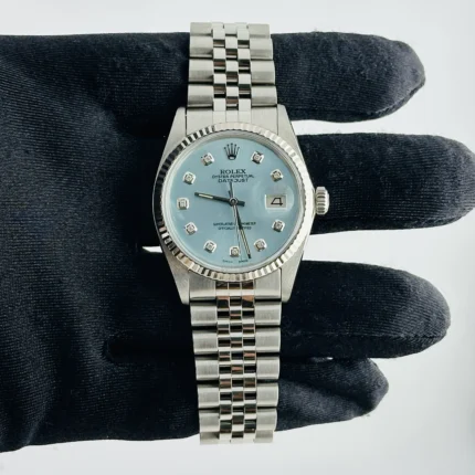Rolex Datejust AM Ice Blue Diamond Dial on D-Link Jubilee Bracelet Ref 16014