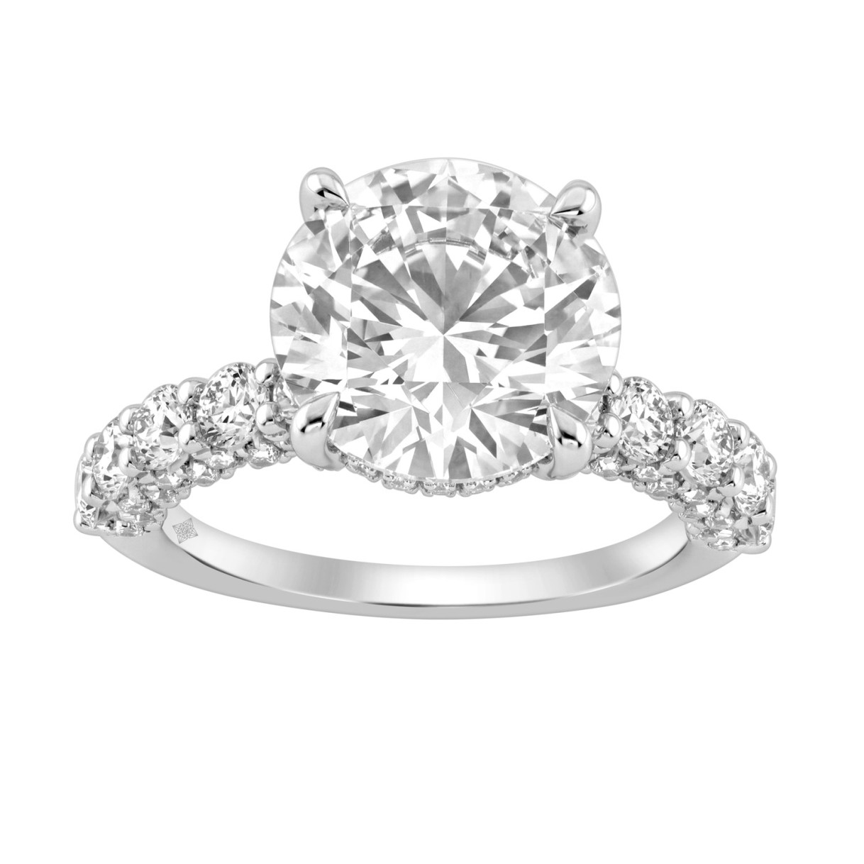 14K White Gold 5 1/2Ct Round Diamond Engagement Ring Women Bridal Wedding Ring 4Ct Round Center Stone (Color F-G -Clarity Vs1/Vs2) 1 14K White Gold 5 1/2Ct Round Diamond Engagement Ring Women Bridal Wedding Ring 4Ct Round Center Stone (Color F-G -Clarity Vs1/Vs2) - Image 1