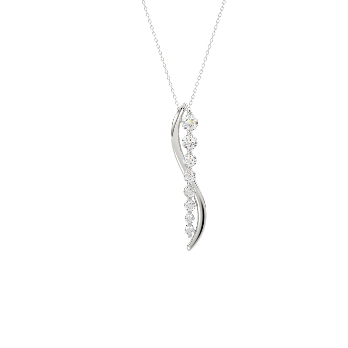 10K White Gold 3/8 Ct Round Lab-Grown Diamond Pendant With Chain Women Fancy Fashion Jewelry (Color F-G -Clarity Vs1/Vs2) 1 10K White Gold 3/8 Ct Round Lab-Grown Diamond Pendant With Chain Women Fancy Fashion Jewelry (Color F-G -Clarity Vs1/Vs2) - Image 1