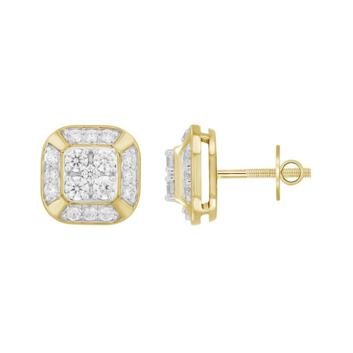 10K YELLOW GOLD 1/2CT ROUND DIAMOND LADIES EARRING 1 10K YELLOW GOLD 1/2CT ROUND DIAMOND LADIES EARRING - Image 1