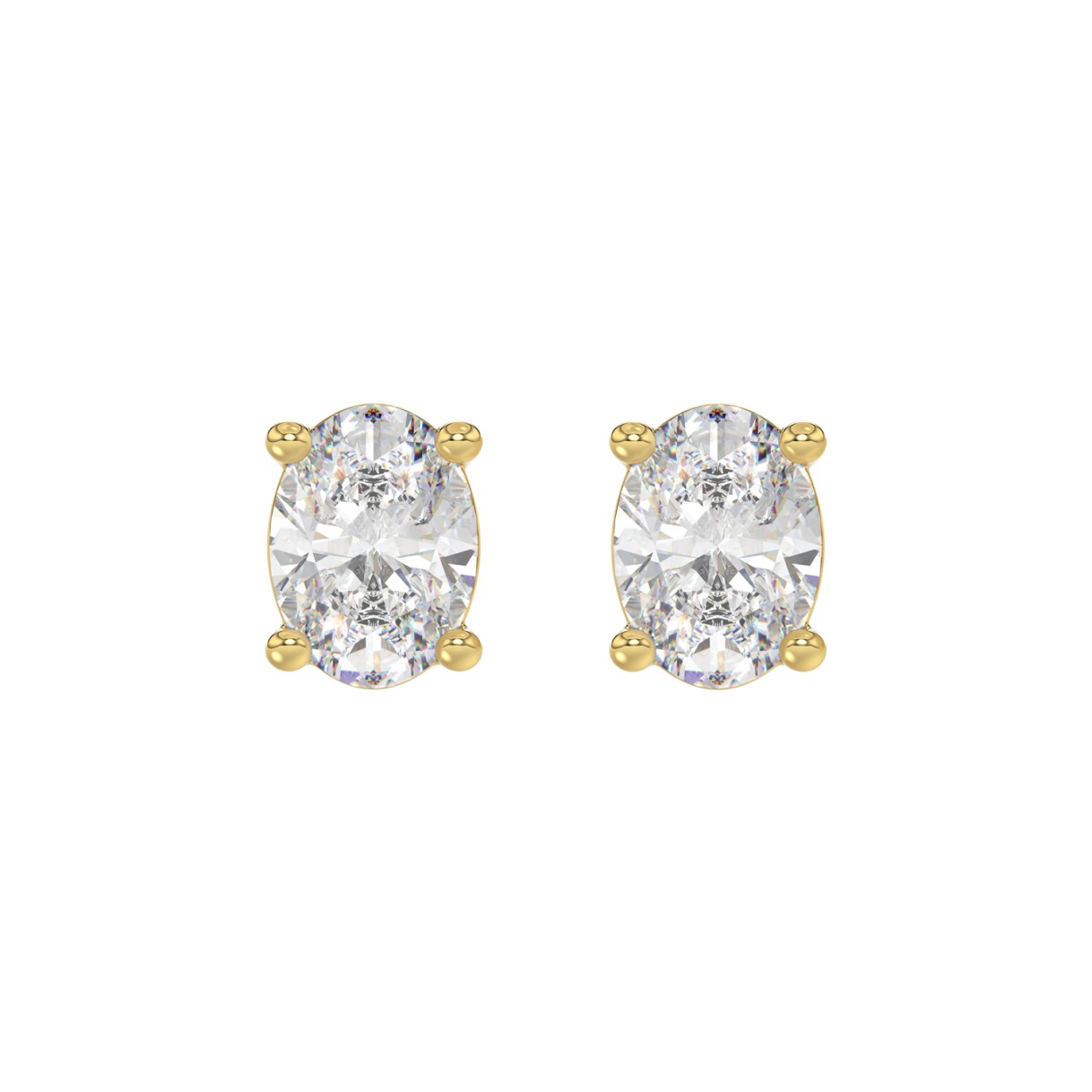 LADIES SOLITAIRE EARRINGS 4.00CT OVAL DIAMOND 14K YELLOW GOLD (CENTER STONE OVAL DIAMOND 2.00CT) 1 LADIES SOLITAIRE EARRINGS 4.00CT OVAL DIAMOND 14K YELLOW GOLD (CENTER STONE OVAL DIAMOND 2.00CT) - Image 1