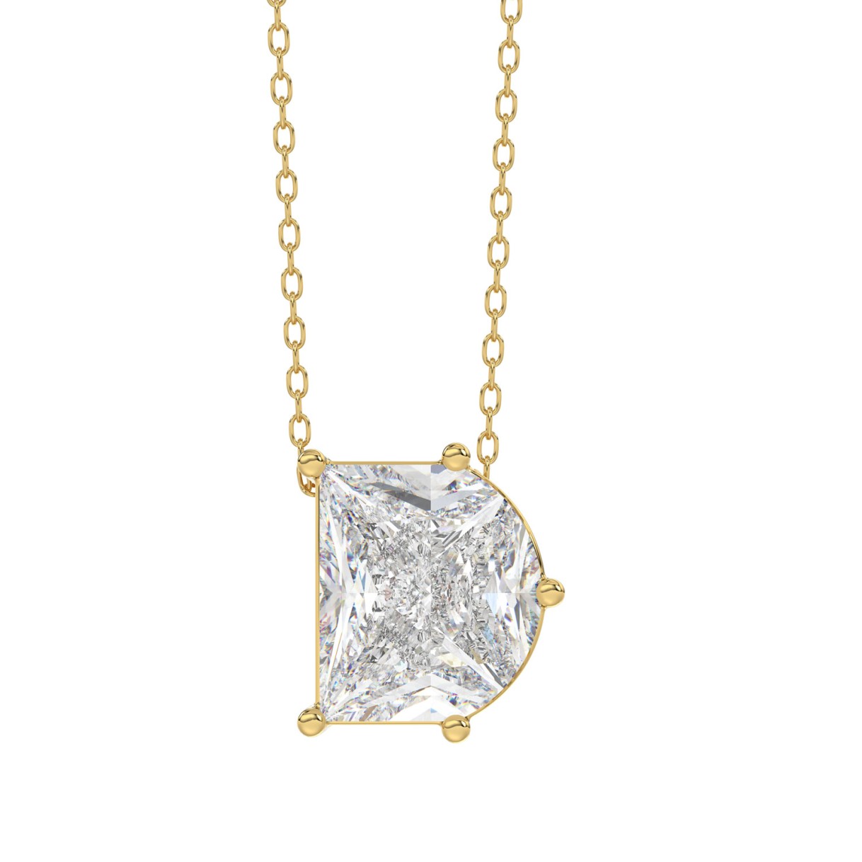 14K YELLOW GOLD 2 1/3CT FANCY CUT ALPHABET DIAMOND LADIES PENDANT WITH CHAIN 1 14K YELLOW GOLD 2 1/3CT FANCY CUT ALPHABET DIAMOND LADIES PENDANT WITH CHAIN - Image 1