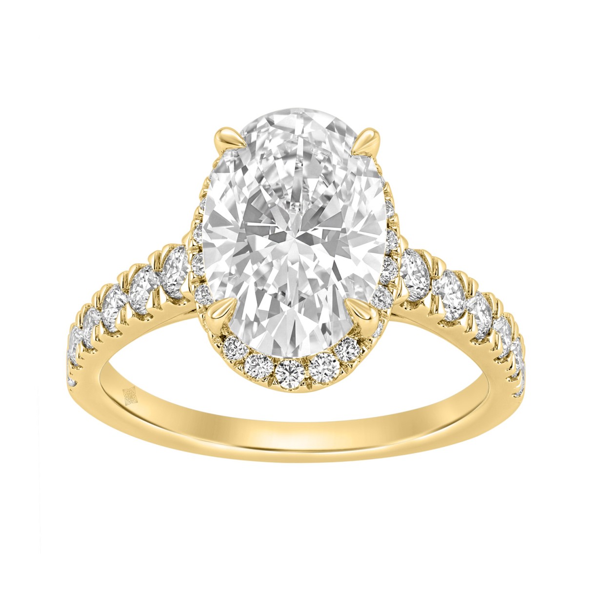 14K Yellow Gold 4 3/4Ct Oval Cut Lab-Grown Diamond Engagement Ring With Hidden Halo Round & Oval Bridal Ring Set For Women 4Ct Oval Center Stone (Colo 1 14K Yellow Gold 4 3/4Ct Oval Cut Lab-Grown Diamond Engagement Ring With Hidden Halo Round & Oval Bridal Ring Set For Women 4Ct Oval Center Stone (Colo - Image 1