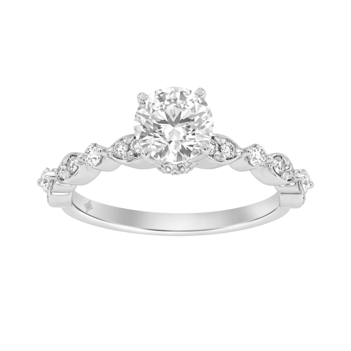 Lab Grown Diamond Engagement Ring 1 1/4Ct White Gold 14K Round Brilliant Cut Ring With 1.00 Ct Center Stone For Women (Color F-G -Clarity Vs1/Vs2) 1 Lab Grown Diamond Engagement Ring 1 1/4Ct White Gold 14K Round Brilliant Cut Ring With 1.00 Ct Center Stone For Women (Color F-G -Clarity Vs1/Vs2) - Image 1