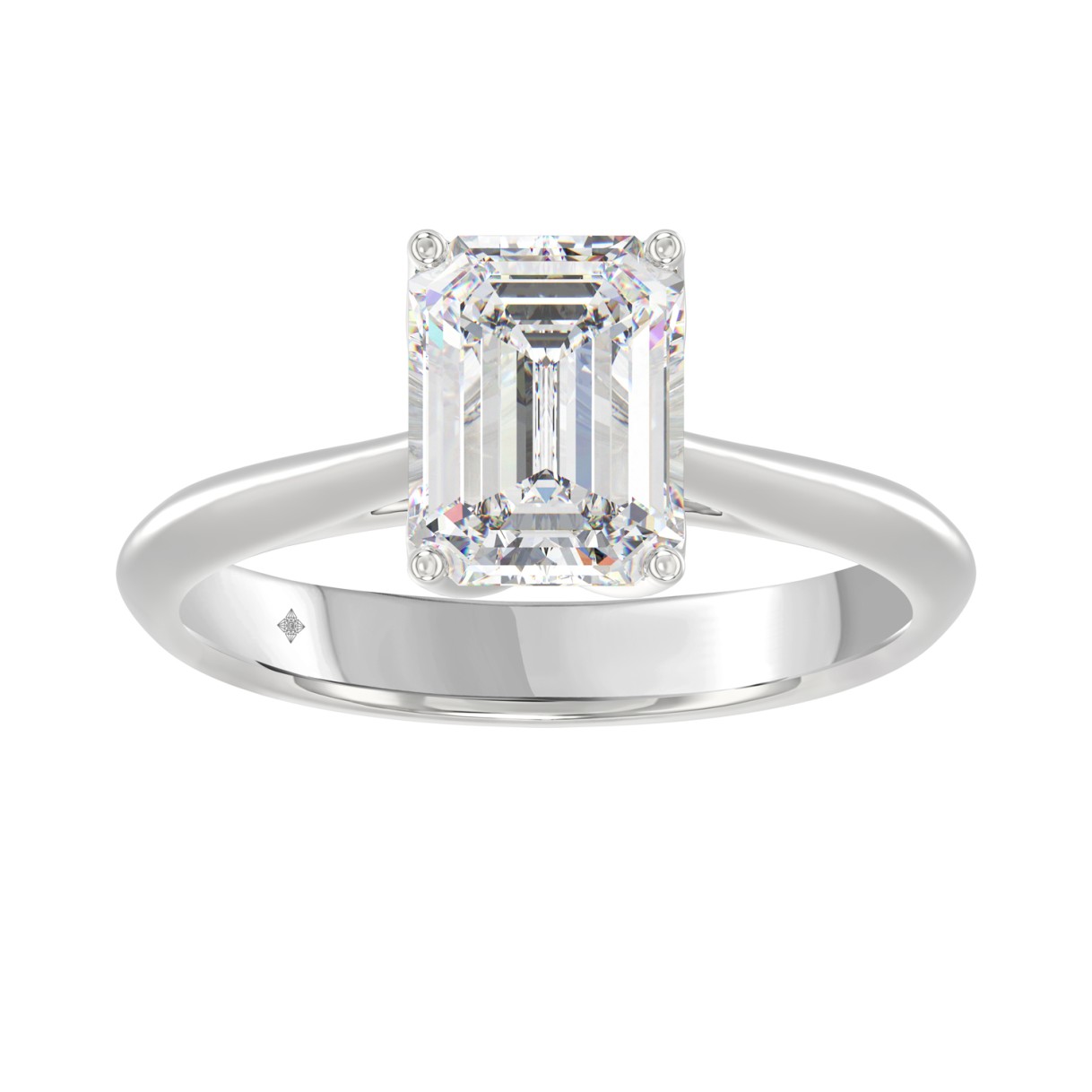 LADIES SOLITAIRE RING 2 1/2CT EMERALD DIAMOND 14K WHITE GOLD (CENTER STONE EMERALD DIAMOND 2 1/2CT) 1 LADIES SOLITAIRE RING 2 1/2CT EMERALD DIAMOND 14K WHITE GOLD (CENTER STONE EMERALD DIAMOND 2 1/2CT) - Image 1