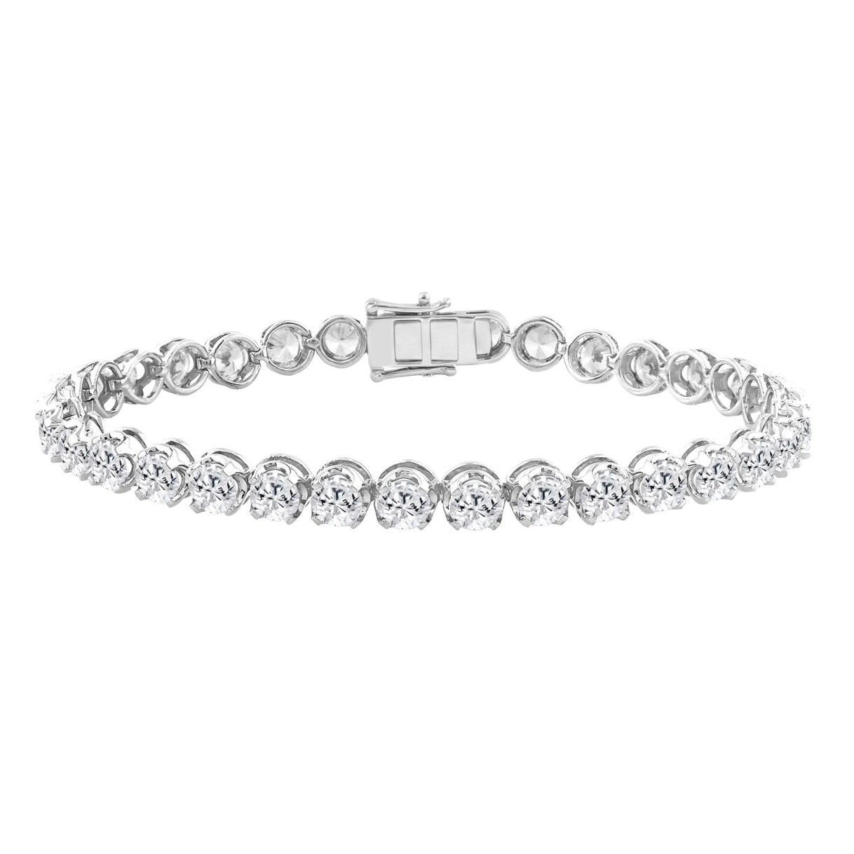 14K WHITE GOLD 10.00CT ROUND DIAMOND LADIES BRACELET 1 14K WHITE GOLD 10.00CT ROUND DIAMOND LADIES BRACELET - Image 1