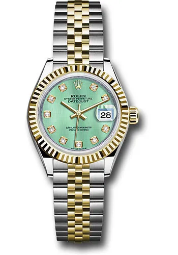 Rolex Datejust Lady Mint Green Diamond Dial on Jubilee Ref 279173 with Card 2017