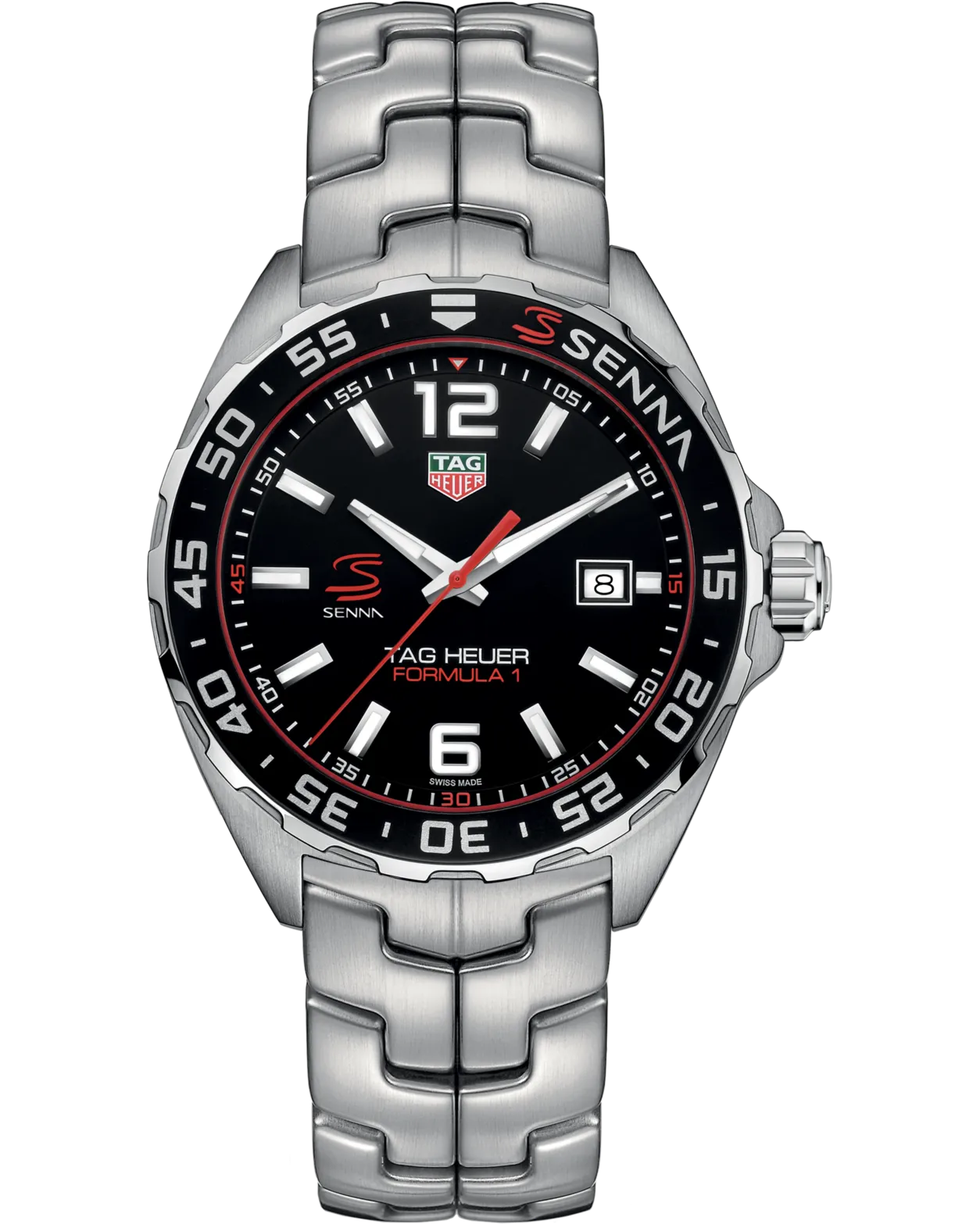 Tag Heuer Formula 1 Senna Special Edition Black Dial on Stainless Steel Bracelet Ref WAZ1012.BA0883 with Card 1 Tag Heuer Formula 1 Senna Special Edition Black Dial on Stainless Steel Bracelet Ref WAZ1012.BA0883 with Card - Image 1