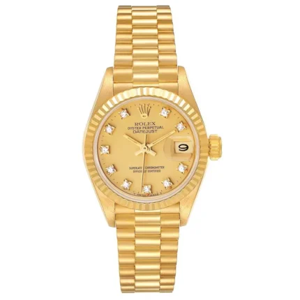 Rolex Datejust Lady President Champagne Diamond Dial on President Ref 69178 with Papers 1993