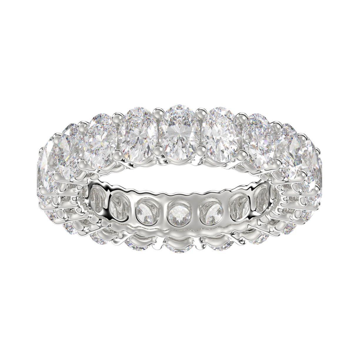 LADIES BAND 5CT OVAL DIAMOND 14K WHITE GOLD 1 LADIES BAND 5CT OVAL DIAMOND 14K WHITE GOLD - Image 1