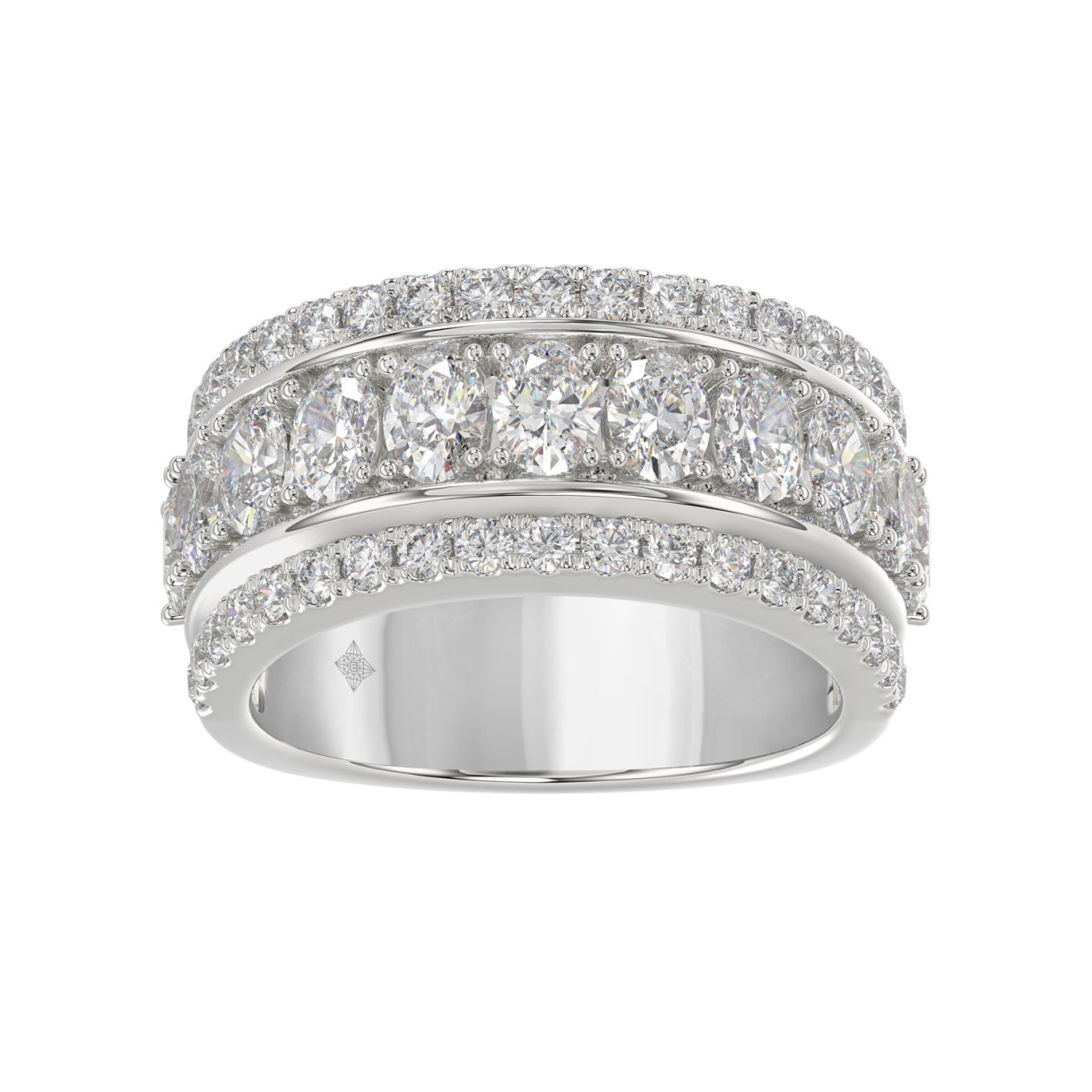 14K WHITE GOLD 2 1/4CT ROUND/OVAL DIAMOND LADIES BAND 1 14K WHITE GOLD 2 1/4CT ROUND/OVAL DIAMOND LADIES BAND - Image 1