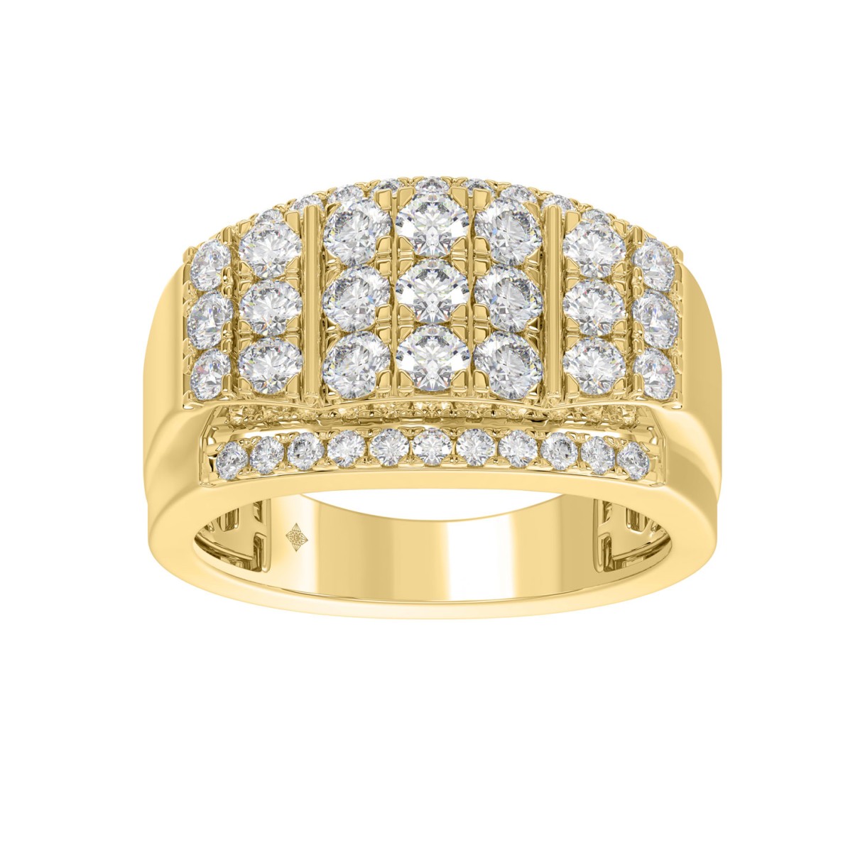 MEN'S RING 2.00CT ROUND DIAMOND 14K YELLOW GOLD 1 MEN'S RING 2.00CT ROUND DIAMOND 14K YELLOW GOLD - Image 1