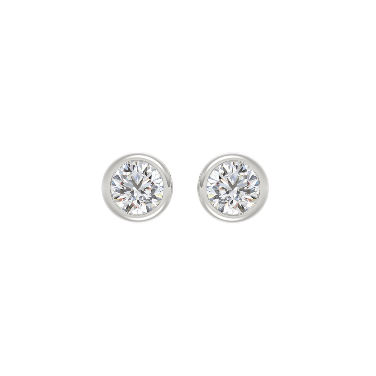 LADIES SOLITAIRE EARRINGS 2CT ROUND DIAMOND 14K WHITE GOLD 1 LADIES SOLITAIRE EARRINGS 2CT ROUND DIAMOND 14K WHITE GOLD - Image 1