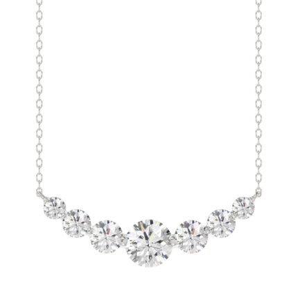 14K WHITE GOLD 1 3/4CT ROUND DIAMOND LADIES NECKLACE