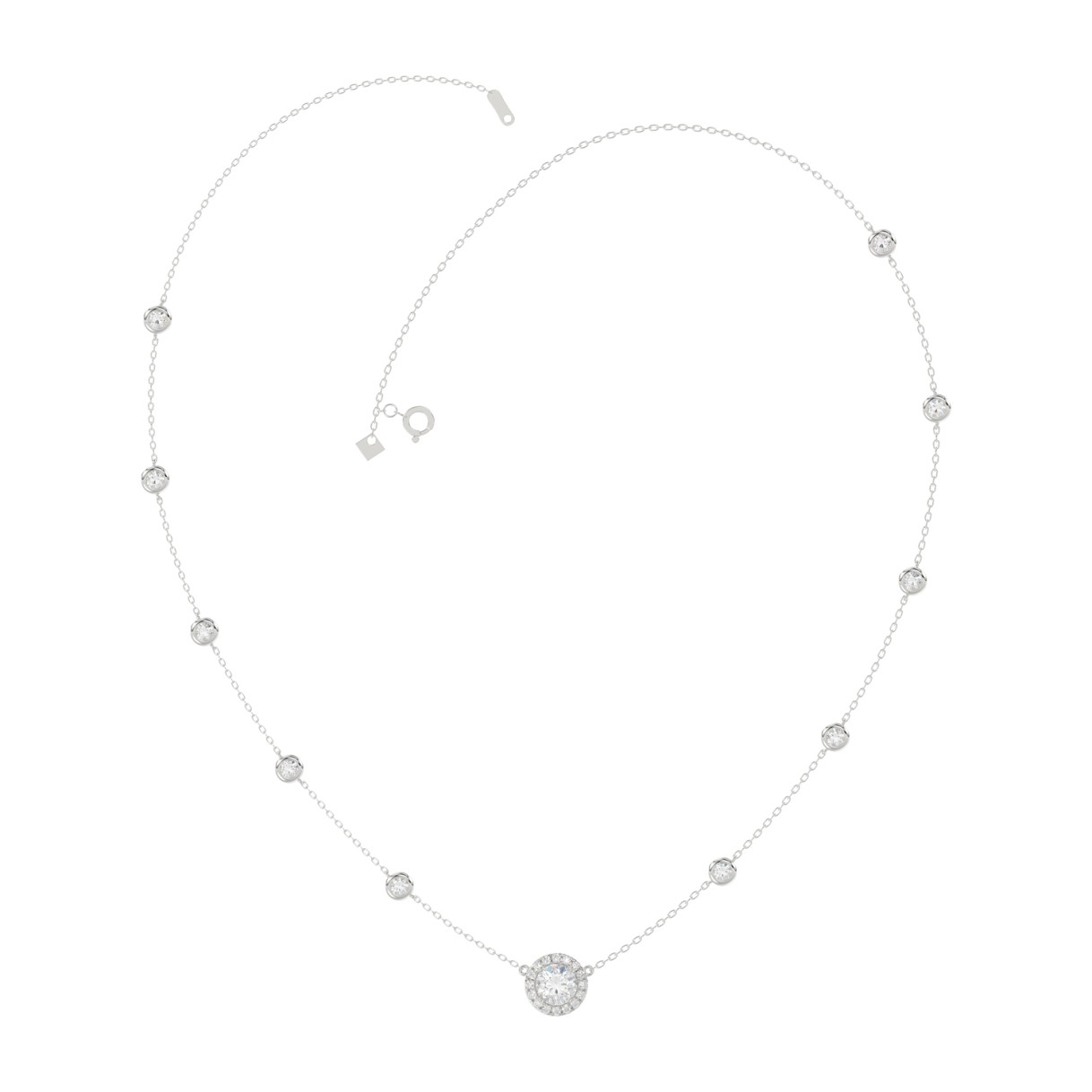 14K WHITE GOLD 2 1/4CT ROUND DIAMOND LADIES NECKLACE 1 14K WHITE GOLD 2 1/4CT ROUND DIAMOND LADIES NECKLACE - Image 1