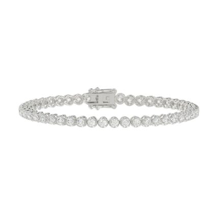 14K WHITE GOLD 3.00CT ROUND DIAMOND LADIES BRACELET