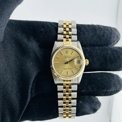 Rolex Datejust Champagne Stick Dial on D-Link Jubilee Ref 68273