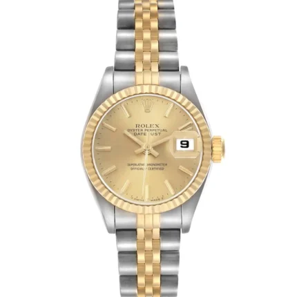 Rolex Datejust Lady Champagne Stick Dial on D-Link Jubilee Ref 69173
