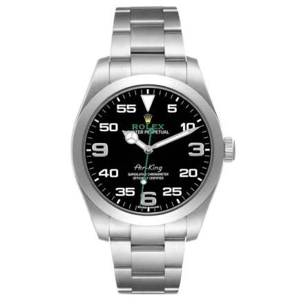 Rolex Airking Black Dial on Oyster Bracelet Ref 116900 with New Style Card (green) 2020