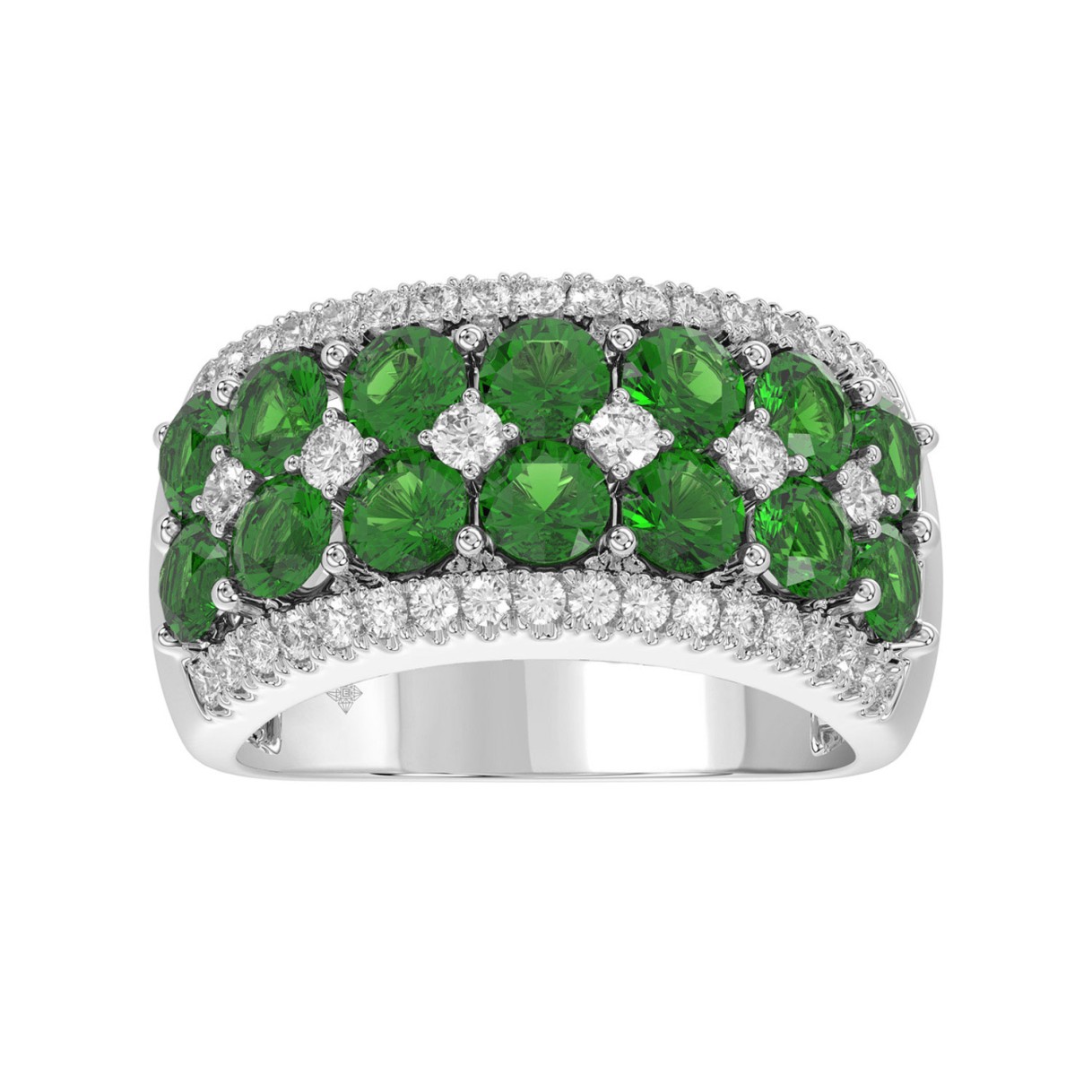 14K WHITE GOLD 4.00CT ROUND DIAMOND LADIES RING (CENTER STONE ROUND EMERALD DIAMOND 3 1/2CT) 1 14K WHITE GOLD 4.00CT ROUND DIAMOND LADIES RING (CENTER STONE ROUND EMERALD DIAMOND 3 1/2CT) - Image 1