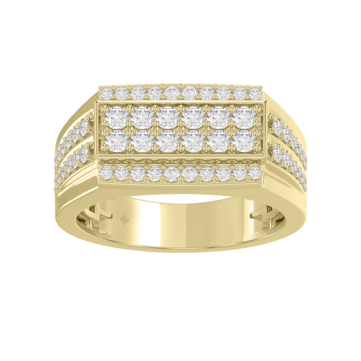 14K YELLOW GOLD 1.00CT ROUND DIAMOND MEN'S RING 1 14K YELLOW GOLD 1.00CT ROUND DIAMOND MEN'S RING - Image 1