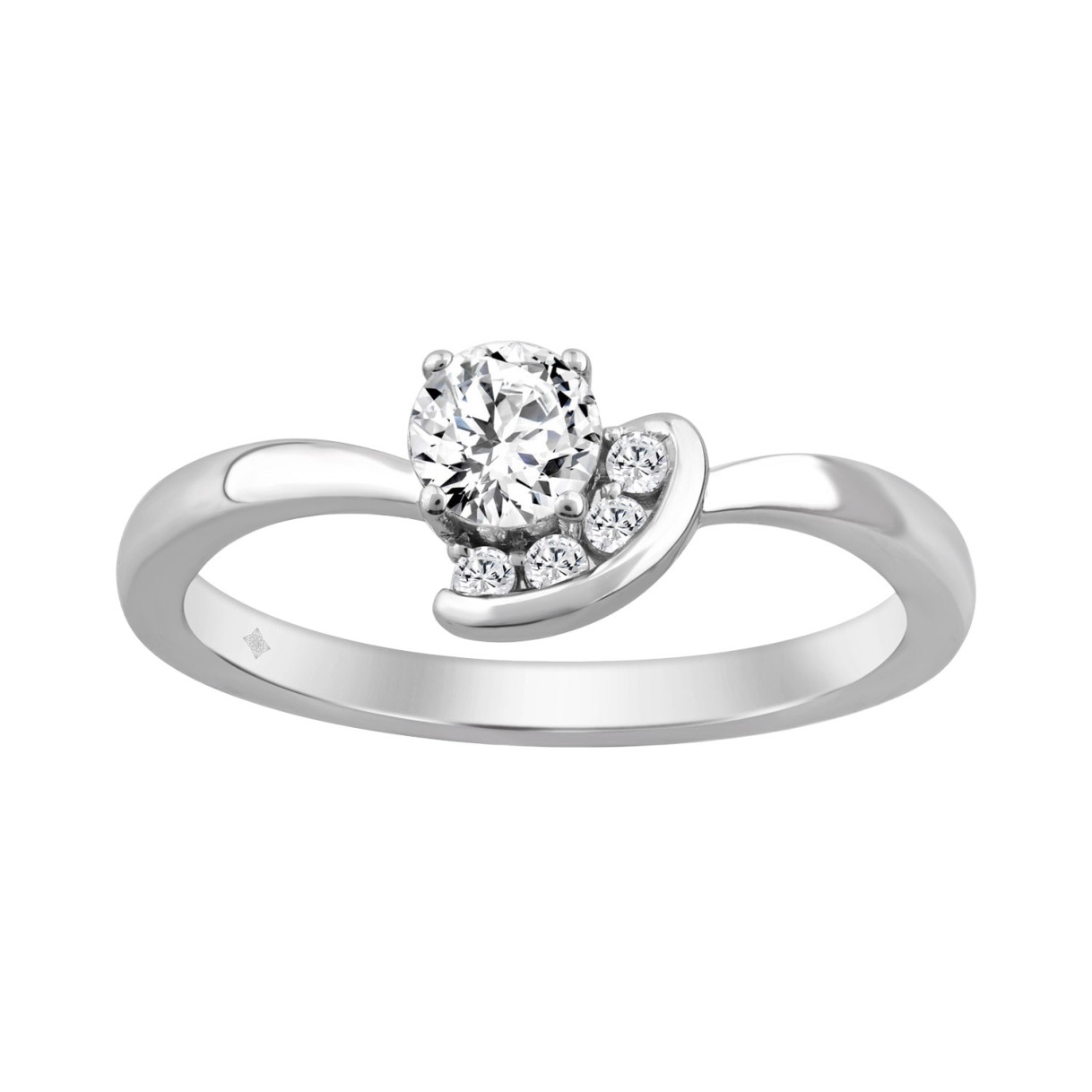 Elegant 10K White Gold Round Diamond Engagement Ring 3/8Ct Ladies Fashion Ring (Color F-G -Clarity Vs1/Vs2) 1 Elegant 10K White Gold Round Diamond Engagement Ring 3/8Ct Ladies Fashion Ring (Color F-G -Clarity Vs1/Vs2) - Image 1