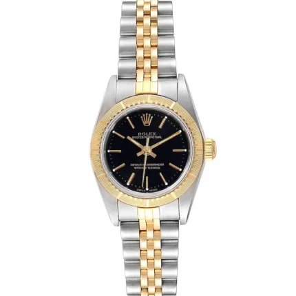 Rolex Datejust Lady Black Stick Dial on D-Link Jubilee Ref 76243