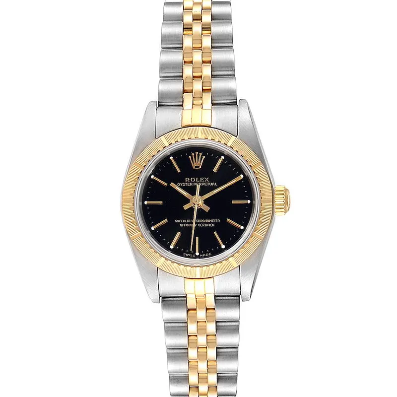Rolex Datejust Lady Black Stick Dial on D-Link Jubilee Ref 76243 1 Rolex Datejust Lady Black Stick Dial on D-Link Jubilee Ref 76243 - Image 1