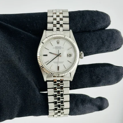 Rolex Datejust White Refinished Dial on Folded Jubilee Ref 1601