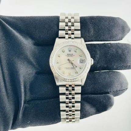 Rolex Datejust AM White MOP Diamond Dial on D-Link Jubilee Ref 68240