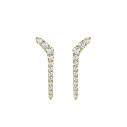 10K Yellow Gold 1/2 Ct Round Lab Brown Diamond Elegant Ladies Fine Jewelry Fashion Earrings (Color F-G -Clarity Vs1/Vs2)