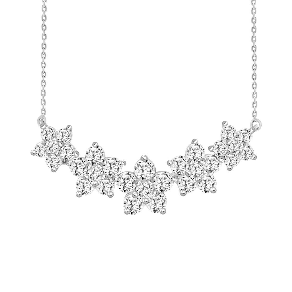 14K WHITE GOLD 2 3/4CT ROUND DIAMOND LADIES NECKLACE 1 14K WHITE GOLD 2 3/4CT ROUND DIAMOND LADIES NECKLACE - Image 1