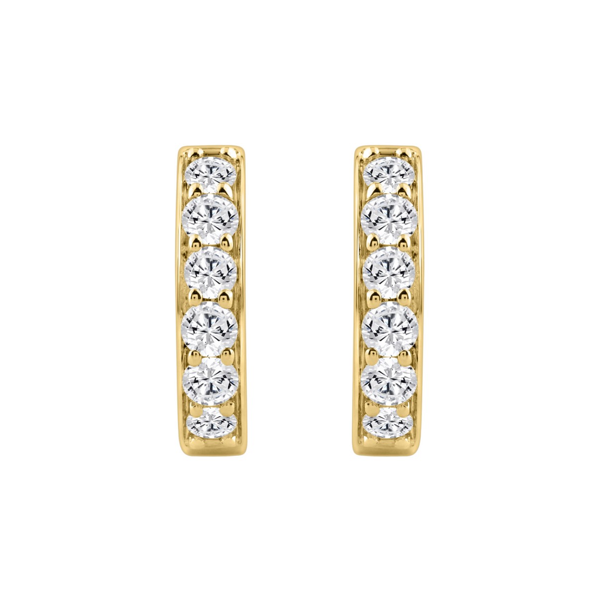 10K YELLOW GOLD 1.00CT ROUND DIAMOND LADIES HOOP EARRING 1 10K YELLOW GOLD 1.00CT ROUND DIAMOND LADIES HOOP EARRING - Image 1