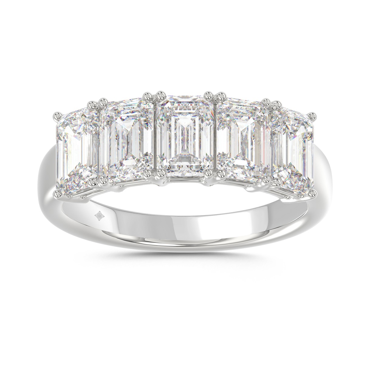14K WHITE GOLD 2.00CT EMERALD DIAMOND LADIES BAND 1 14K WHITE GOLD 2.00CT EMERALD DIAMOND LADIES BAND - Image 1