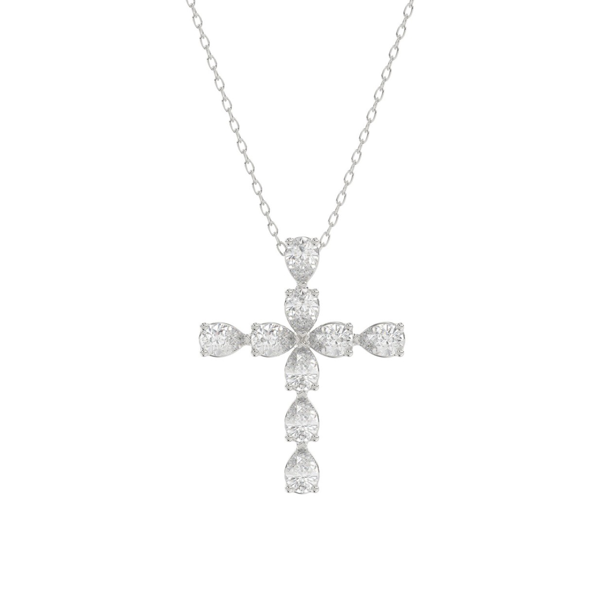 LADIES PENDANT WITH CHAIN 1 1/4CT PEAR DIAMOND 14K WHITE GOLD 1 LADIES PENDANT WITH CHAIN 1 1/4CT PEAR DIAMOND 14K WHITE GOLD - Image 1