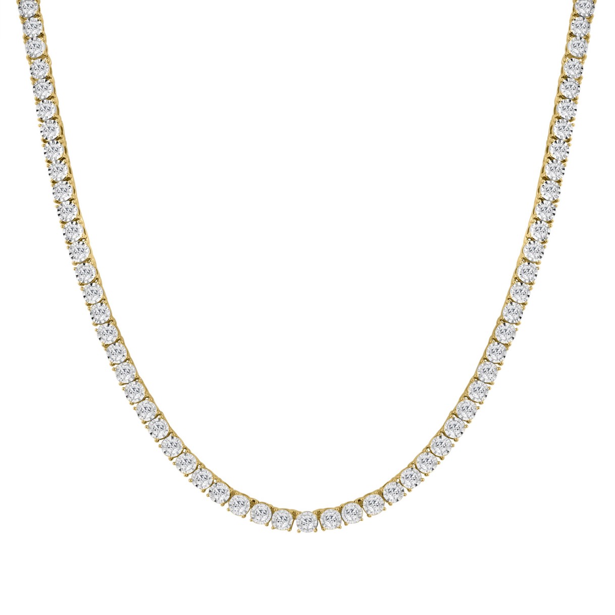 14K YELLOW GOLD 12.00CT ROUND DIAMOND MEN'S NECKLACE 1 14K YELLOW GOLD 12.00CT ROUND DIAMOND MEN'S NECKLACE - Image 1