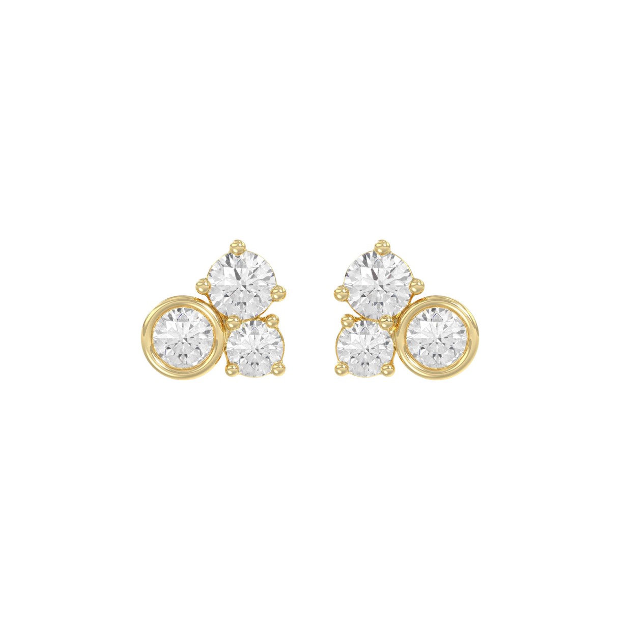Classic 10K Yellow Gold Round Lab Grown Diamond Ladies Fashion Earring 3/4Ct (Color F-G -Clarity Vs1/Vs2) 1 Classic 10K Yellow Gold Round Lab Grown Diamond Ladies Fashion Earring 3/4Ct (Color F-G -Clarity Vs1/Vs2) - Image 1