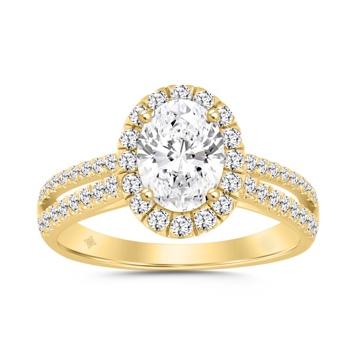 14K YELLOW GOLD 2.00CT ROUND/OVAL DIAMOND LADIES RING (CENTER STONE OVAL DIAMOND 1 1/2CT) 1 14K YELLOW GOLD 2.00CT ROUND/OVAL DIAMOND LADIES RING (CENTER STONE OVAL DIAMOND 1 1/2CT) - Image 1